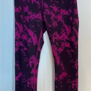 Lululemon Leggings Womens 4 Purple Wunder Under Crop Breezie Regal Plum Tie Dye